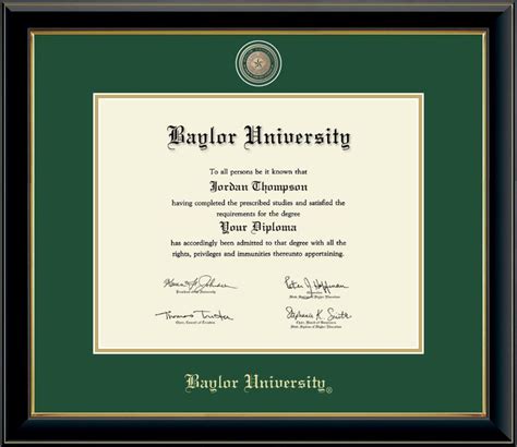 Baylor University Masterpiece Medallion Diploma Frame In Onyx Gold