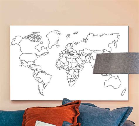 Tableau Carte Du Monde Minimaliste Moderne Tenstickers