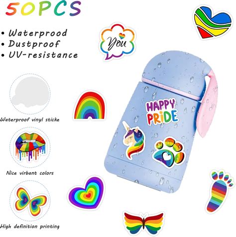 50 calcomanías de orgullo gay LGBT arco iris lesbiana bisexual