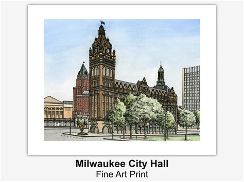 8x10 Lynndale Print City Hall Historic Milwaukee Inc