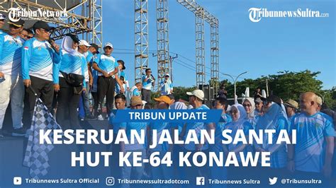 Jelang Hut Ke Warga Konawe Meriahkan Jalan Santai Pj Bupati Harmin