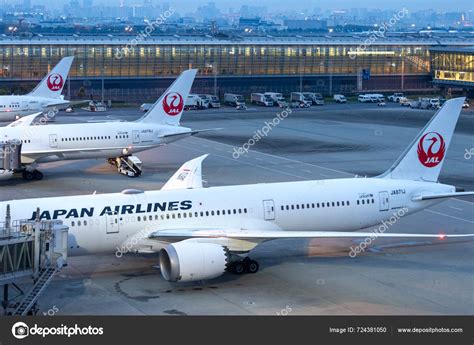 Tóquio Japão Maio 2024 Japan Airlines Avião Jal Aeroporto Internacional