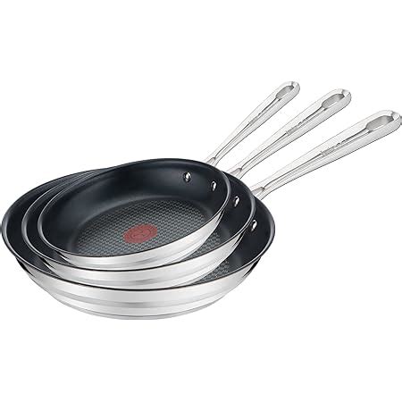 Tefal E304S344 Jamie Oliver Set X 3 Frying Pan 20 24 28 Cm Stainless