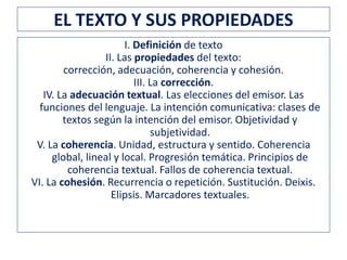 Textoyssuspropiedadesenellenguaje Ppt