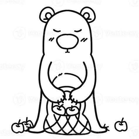 cute line bear 24727878 PNG