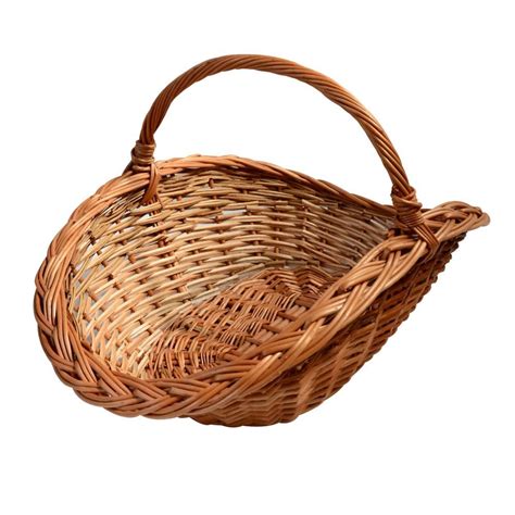 Large Wicker Basket With Handle Oval Fruit Hamper