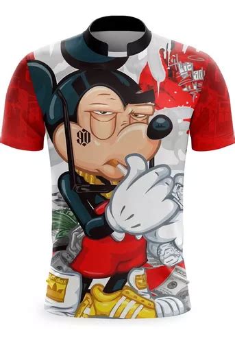 Camiseta Mickey Mouse Rato Quebrada Favela Mandrake Padre