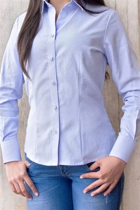 Camisa Oxford Dama Camisa Dotaci N Tipo Oxford