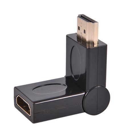 New Portable Micro Hdmi Male To Hdmi Female 180 360 Degree Rotating 90 Right Angle Adapter