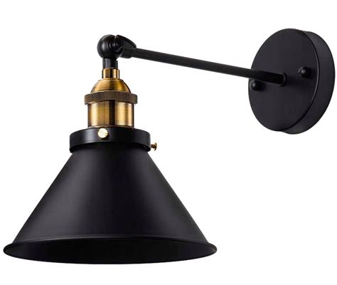 Lampa Ścienna LED Kinkiet Edison Loft Regulowana Czarno Złota Metalowy