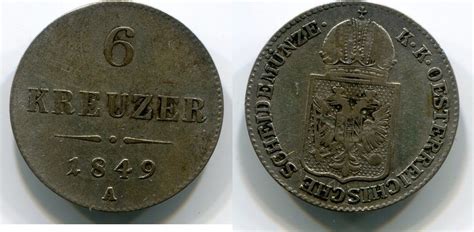 Österreich 6 Kreuzer 1849 A Franz Josef I ss MA Shops