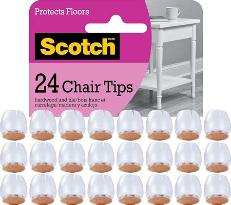 Scotch Chair Tips SP607 NA Chair Leg Protectors For Hardwood Floors