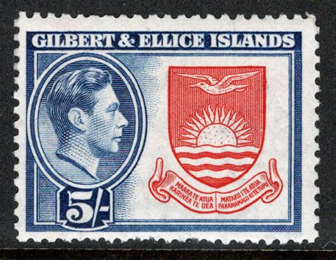 Gilbert Ellice Islands King George Vi Coat Of Arms M Nh