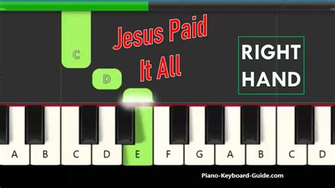 Jesus Paid It All Right Hand Slow And Easy Piano Tutorial Hymn Youtube