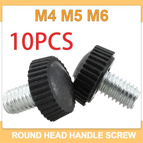 10pcs M4 M5 M6 Plastic Small Round Head Knurled Thumb Screw White Black