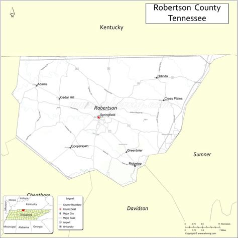 Map Of Robertson County Tennessee Where Is Located Cities