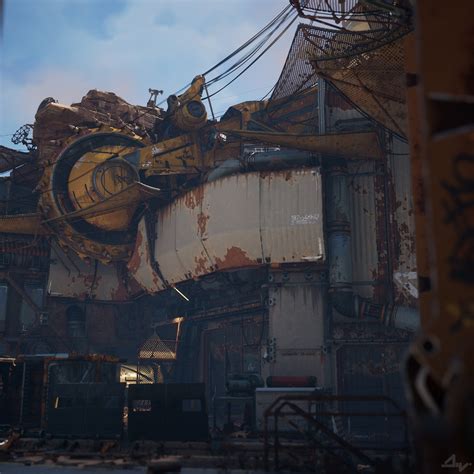 Rusty Sci Fi Mining Facility Environment Breakdown Games Artist