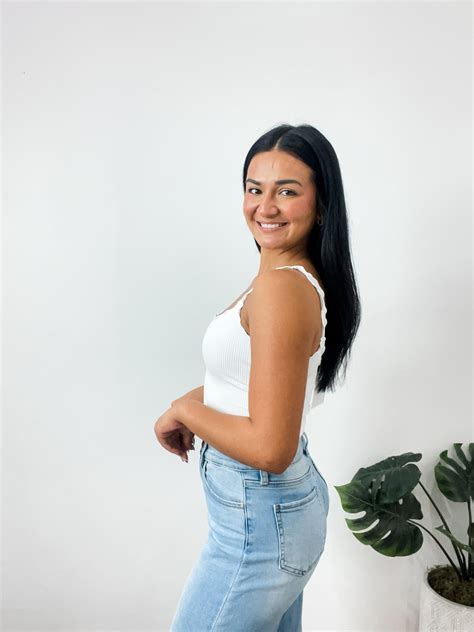 Lettuce Edge Crop Top White True Blue Boutique