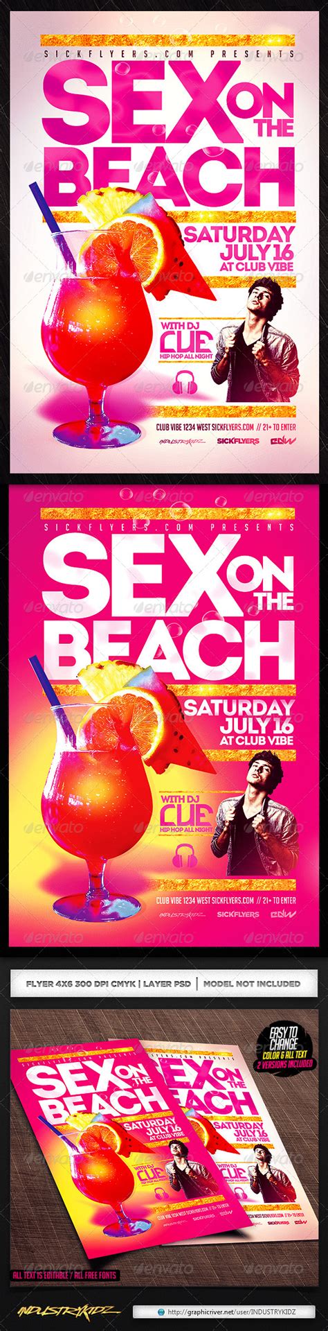 Sex On The Beach Flyer Template Psd Graphicriver