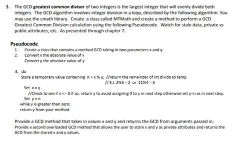 Solved The Gcd Greatest Common Divisor Of Two Integers Is