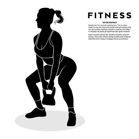 Sporty Woman Lifting Weights Vector Silhouette Illustration 13643204