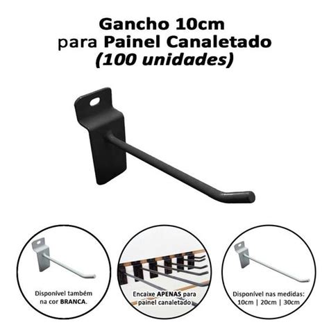 Gancho Expositor De Cm P Painel Canaletado Kit Uni Ecommix