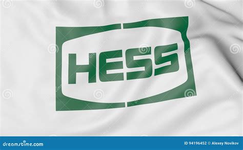 Waving Flag with Hess Corporation Logo. Editorial 3D Rendering ...