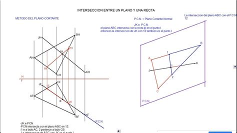 Geometría Descriptiva IntersecciÓn Entre Plano Y Recta Método Del Plano Cortante Youtube