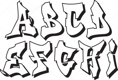 Vector Graffiti Alphabet Part 1 Vector Image By Odes Vector Stock