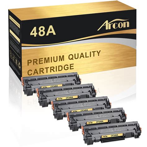 Arcon 5 Pack Compatible Toner For Hp 48a Cf248a Works With Laserjet Pro M15w Laserjet Mfp M28w