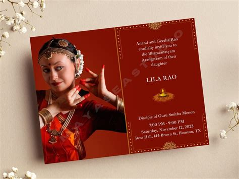 Buy Arangetram Invitation Arangetram Arangetram Invitation Template