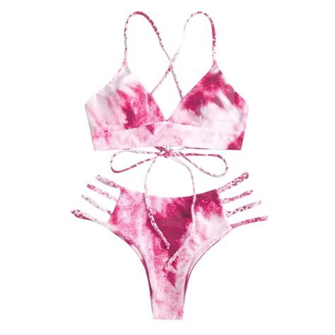 Bjutir Swimsuits For Women Bikini Solid Set Swimsuit Two Piece Filled