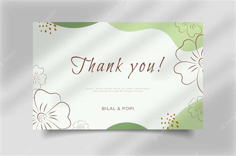 Premium Vector Wedding Thank You Card Template