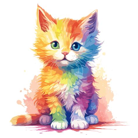 Beautiful Rainbow Cat 24477693 Png