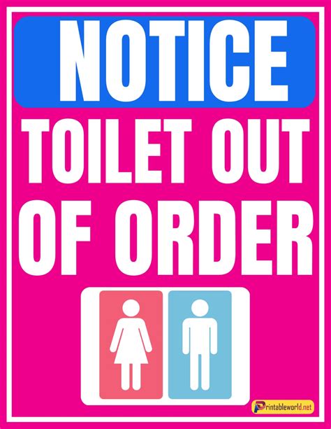 Printable Toilet Out Of Order Sign Printable World