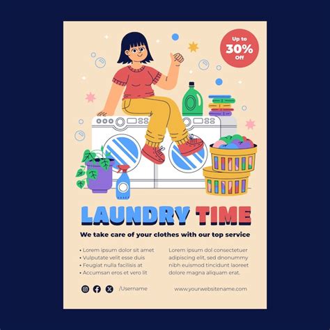 Free Vector Laundry Service Poster Template