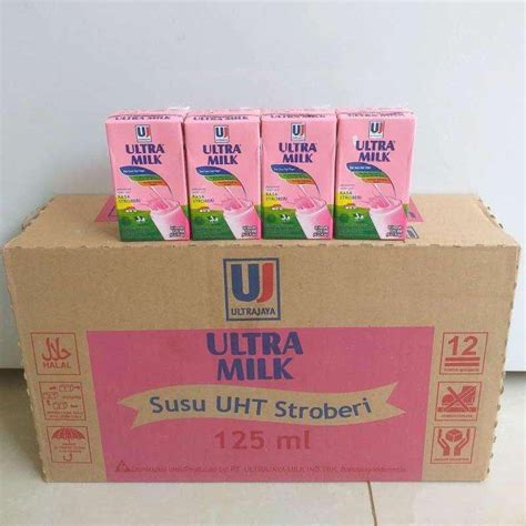 Jual Ultramilk Susu Strawberry 125 Ml 1 Dus Shopee Indonesia