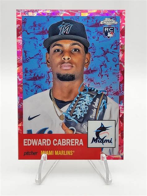 2022 Topps Chrome Platinum Anniv Atomic Fuchsia Toile Edward Cabrera