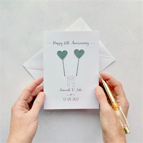 6th Wedding Anniversary Card Etsy