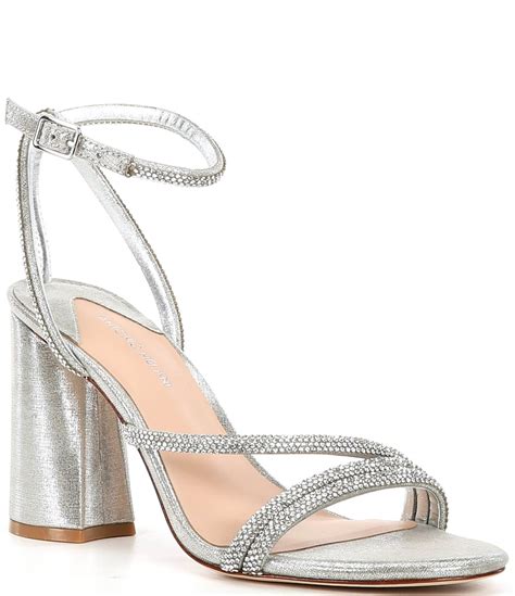 Antonio Melani Kameron Rhinestone Strap Block Heel Dress Sandals Dillards