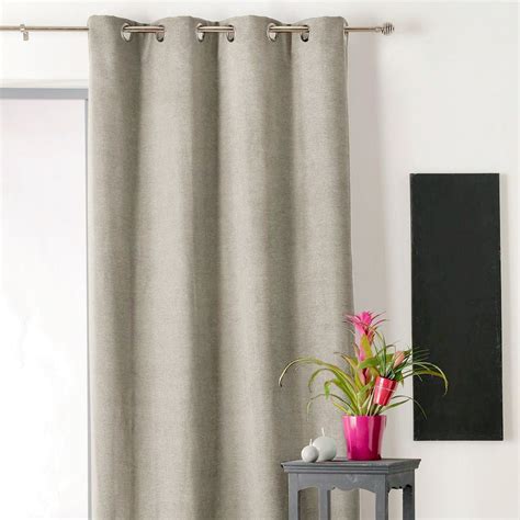 Rideau Occultant Isolant 140 X H260 Cm Alaska Taupe Clair Rideau