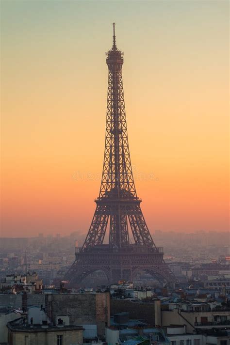 The Eiffel Tower At Sunset In Paris France Stock Image Image Of