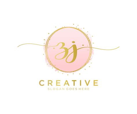 Initial Zj Feminine Logo Usable For Nature Salon Spa Cosmetic And