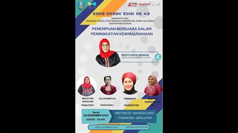 Webinar Sapa Dp Ak Jatim Seri Perempuan Bersuara Dalam Peningkatan