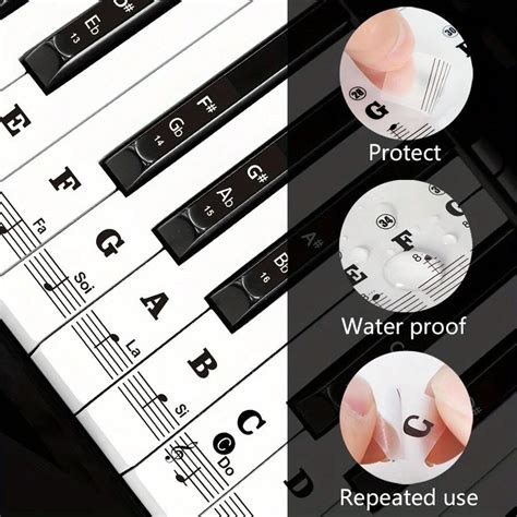 Pc Black And White Piano Keyboard Stickers For Keys