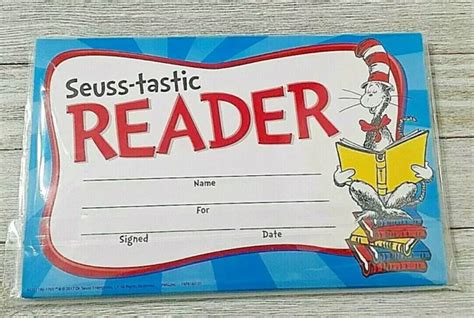 Cat In The Hat Dr Seuss Reading Recognition Teacher Awards 36 Count