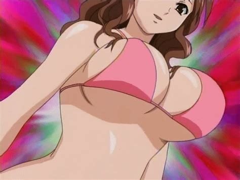 Rule 34 Akahori Gedou Hour Rabuge Animated Anime Nose Big Breasts Bikini Top Bouncing Breasts