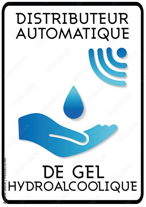 Affiche Pour Un Distributeur Automatique De Gel Hydroalcoolique En Noir