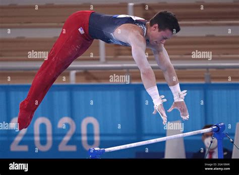 Tokyo Japan 28th July 2021 Brody Malone Of The United States Performs On The High Bar During