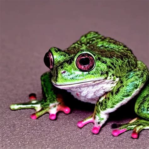 Photo Of A Fluffy Fuzzy Frog With Fur Stable Diffusion